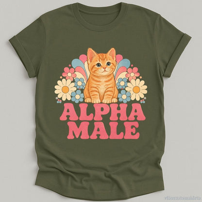 T-Shirt Military Green / S Alpha Male Kitten Shirt