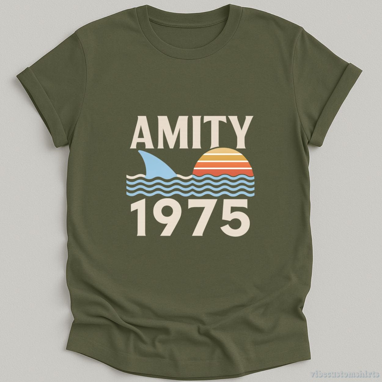 T-Shirt Military Green / S Amity Island 1975 Jaws Shirt