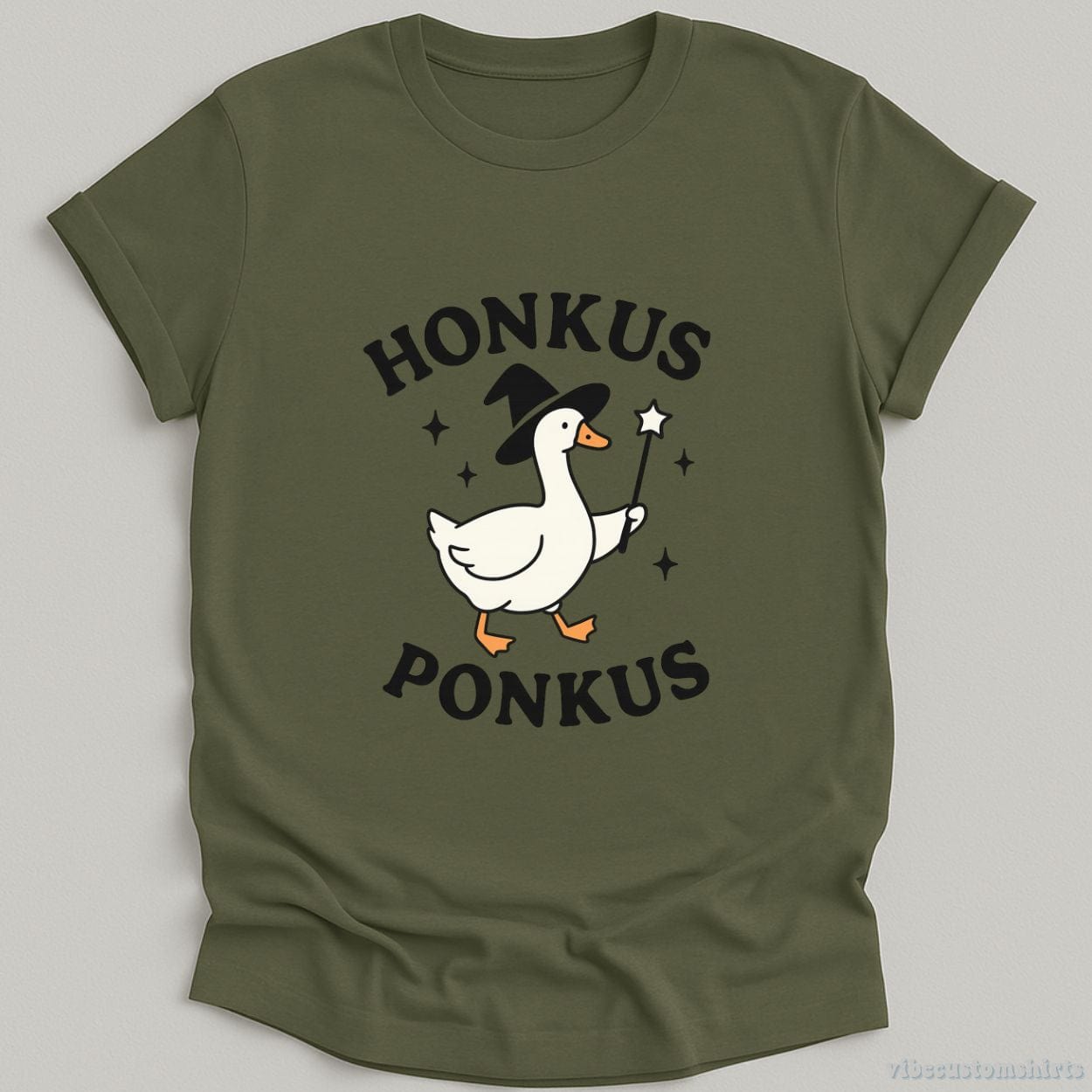 T-Shirt Military Green / S Honkus Ponkus Witch Goose Shirt