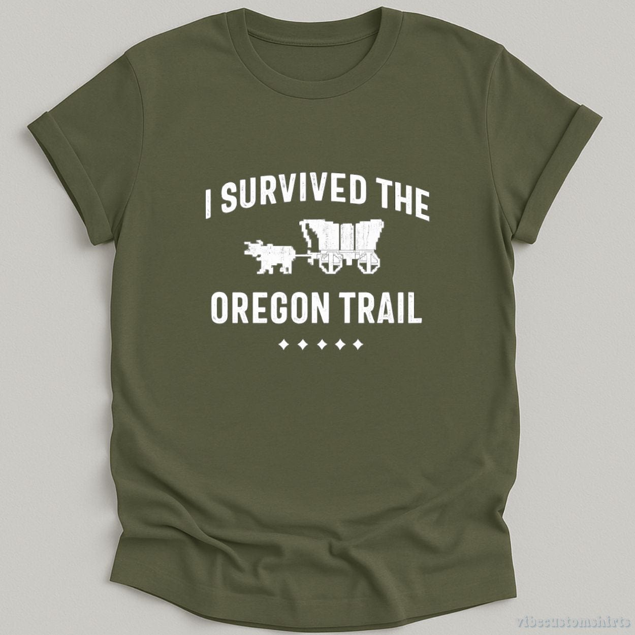 T-Shirt Military Green / S I Survived The Oregon Trail Retro Shirt