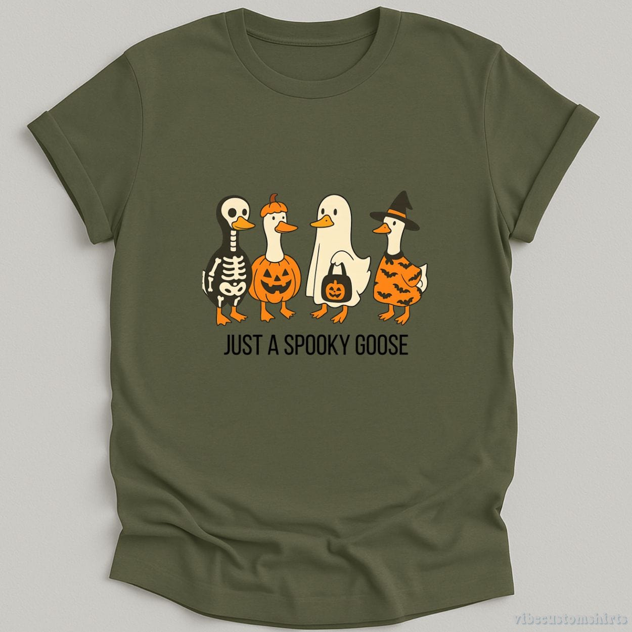 T-Shirt Military Green / S Just A Spooky Goose Shirt