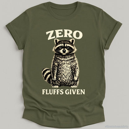 T-Shirt Military Green / S Zero Fluffs Given Raccoon Shirt