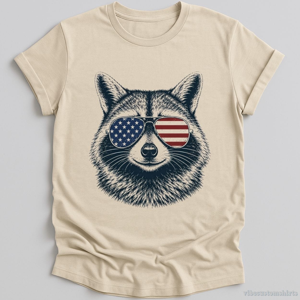 T-Shirt Natural / S Aviator Raccoon Shirt