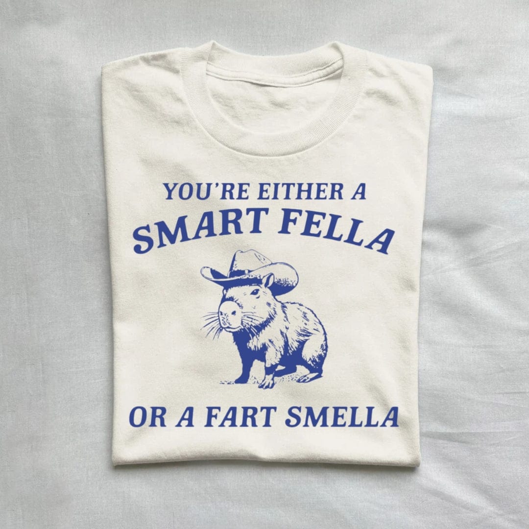 T-Shirt Natural / S Cabybara You're Either A Smart Fella T-Shirt