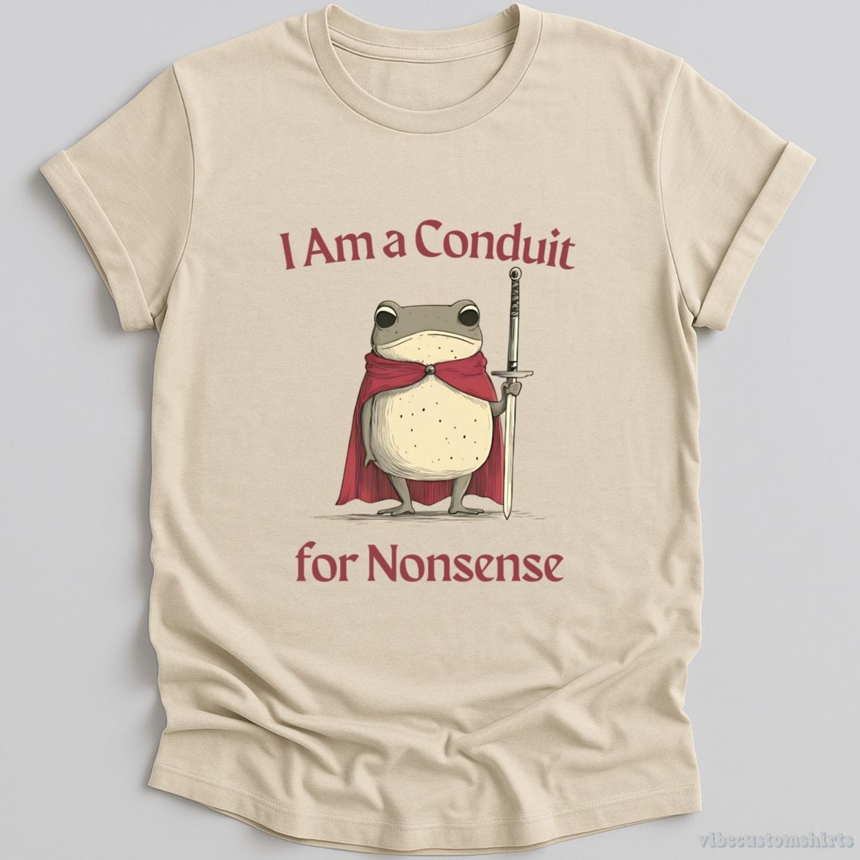 T-Shirt Natural / S I Am a Conduit for Nonsense Vintage Silly Frog Shirt