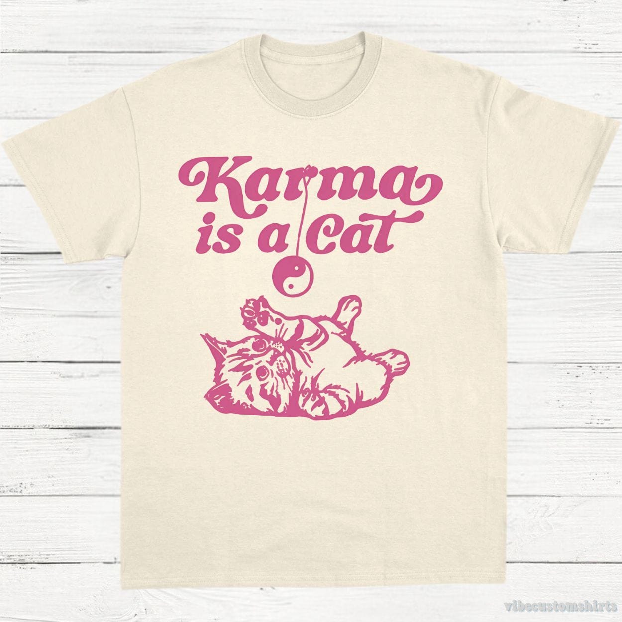 T-Shirt Natural / S Karma is a Cat Shirt