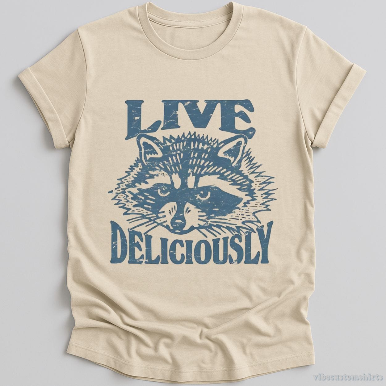 T-Shirt Natural / S Live Deliciously Gothic Raccoon Shirt
