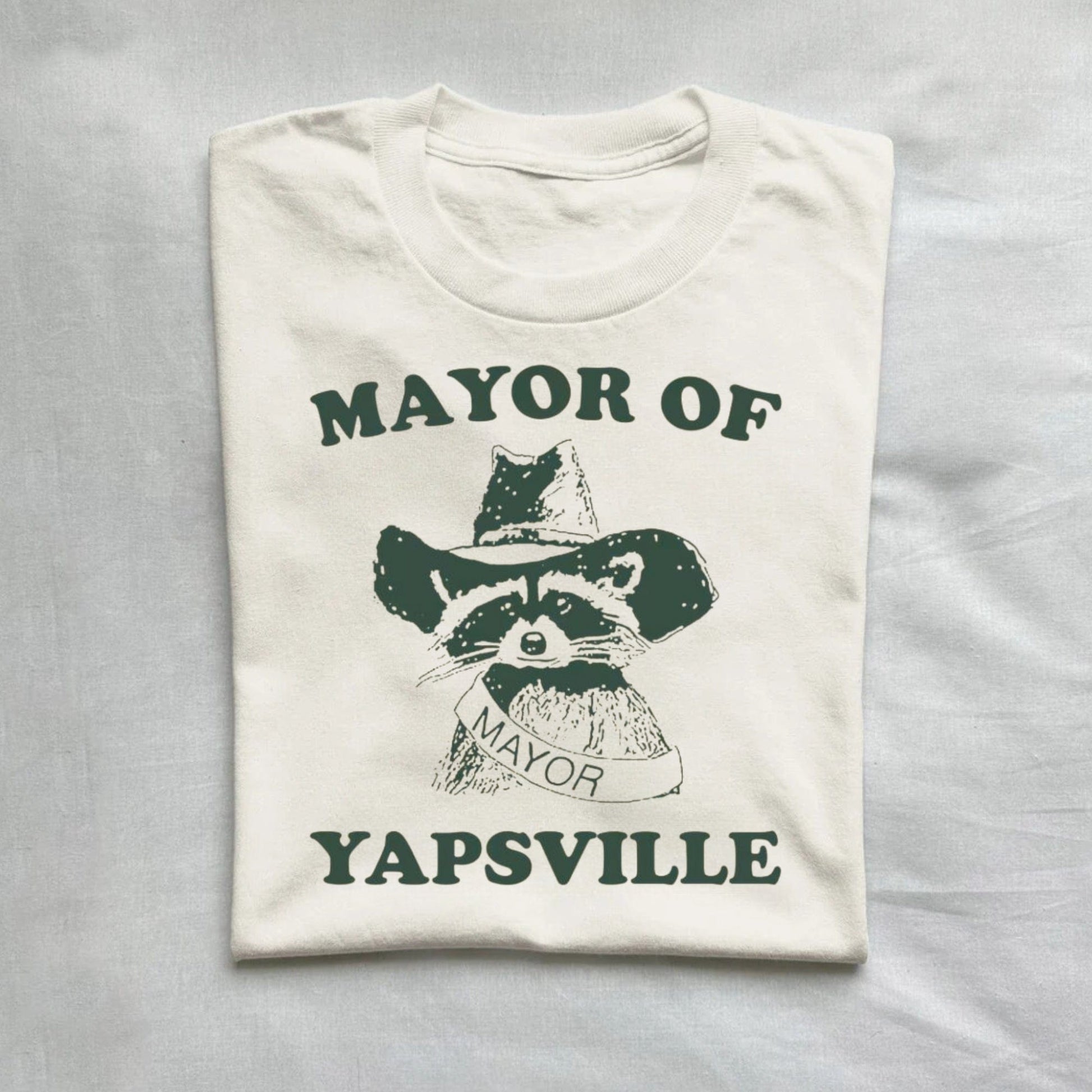 T-Shirt Natural / S Mayor Of Yapsville Raccoon Shirt