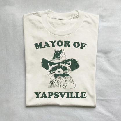 T-Shirt Natural / S Mayor Of Yapsville Raccoon Shirt