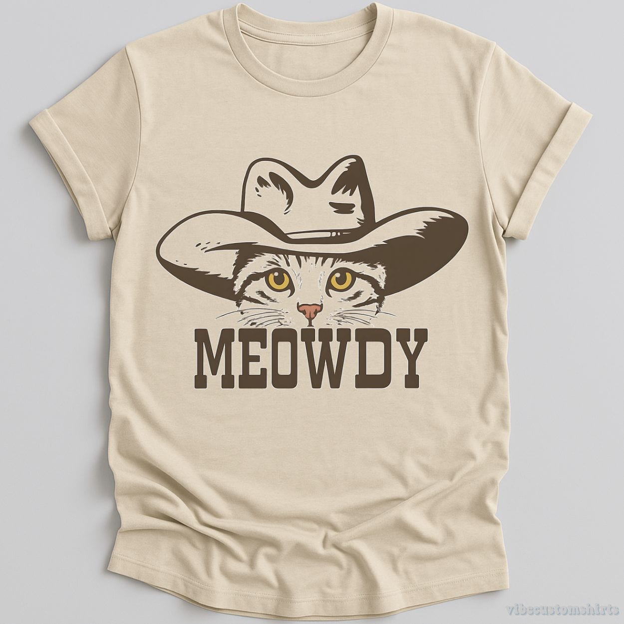 T-Shirt Natural / S Meowdy Cowboy Cat Shirt