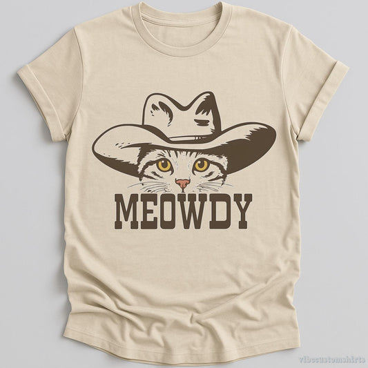 T-Shirt Natural / S Meowdy Cowboy Cat Shirt