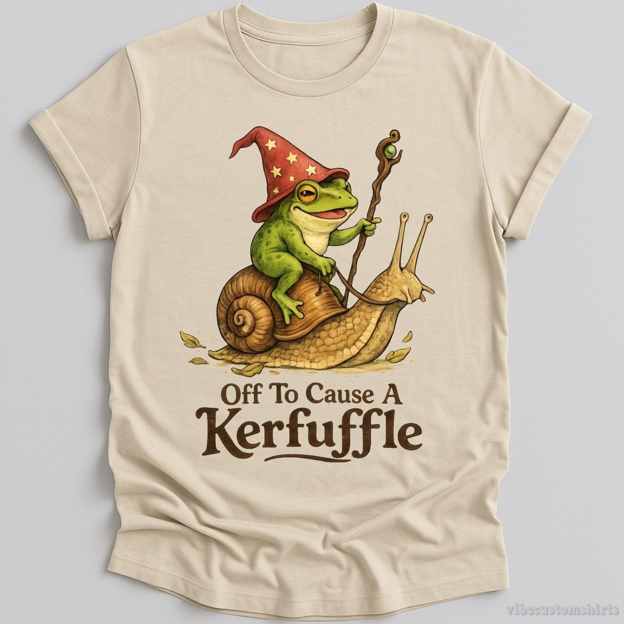 T-Shirt Natural / S Off To Cause A Kerfuffle Frog And Snail Shirt