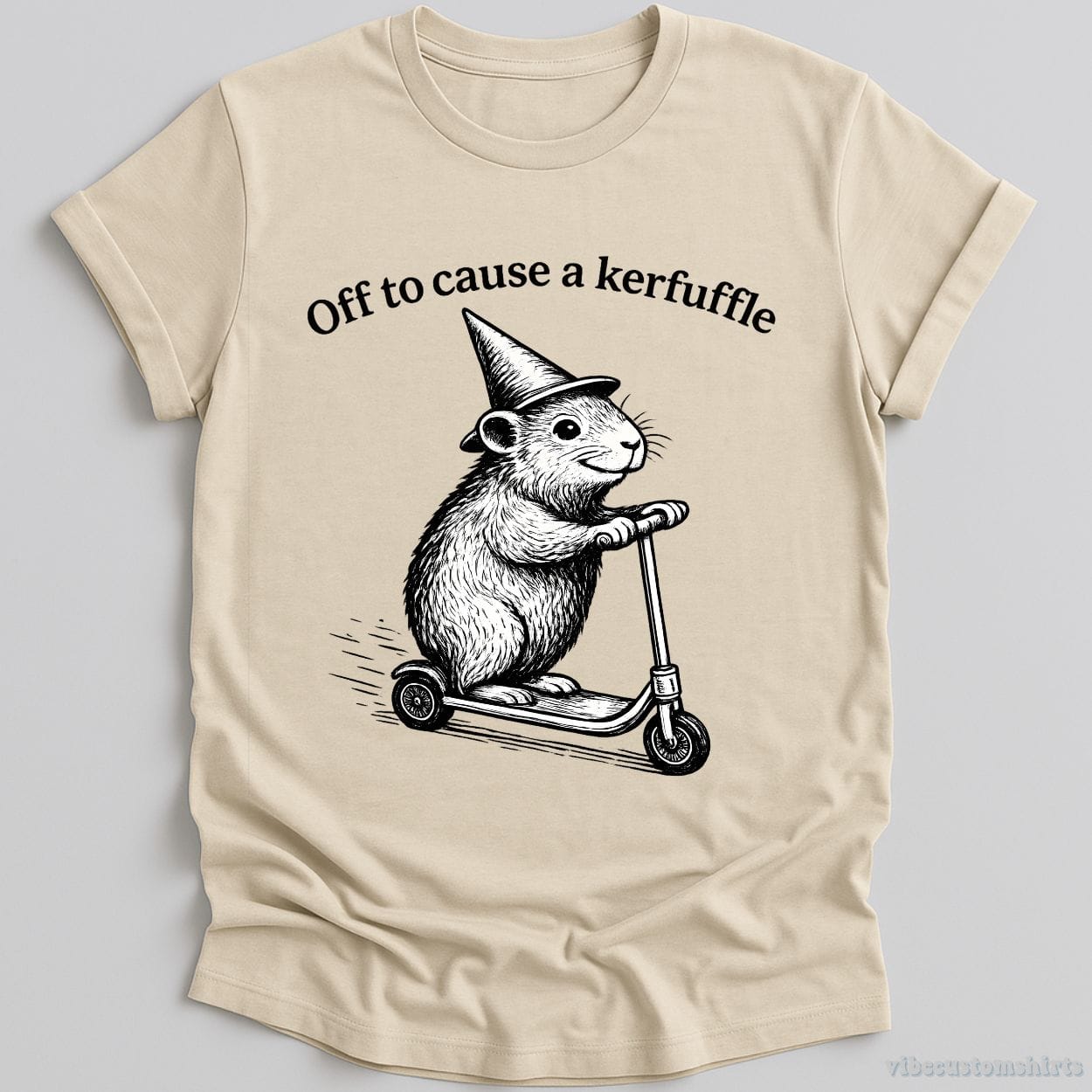 T-Shirt Natural / S Off To Cause A Kerfuffle Groundhog Shirt