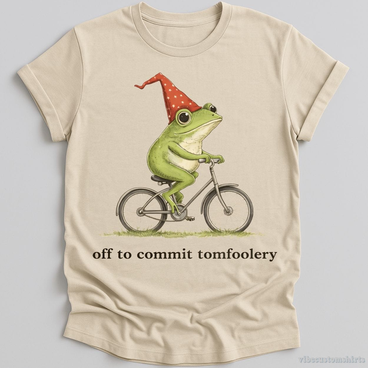 T-Shirt Natural / S Off To Commit Tomfoolery Funny Wizard Frog Shirt