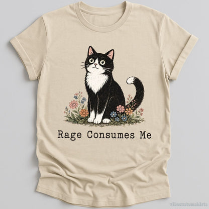 T-Shirt Natural / S Rage Consumes Me Fluffy Cat Shirt