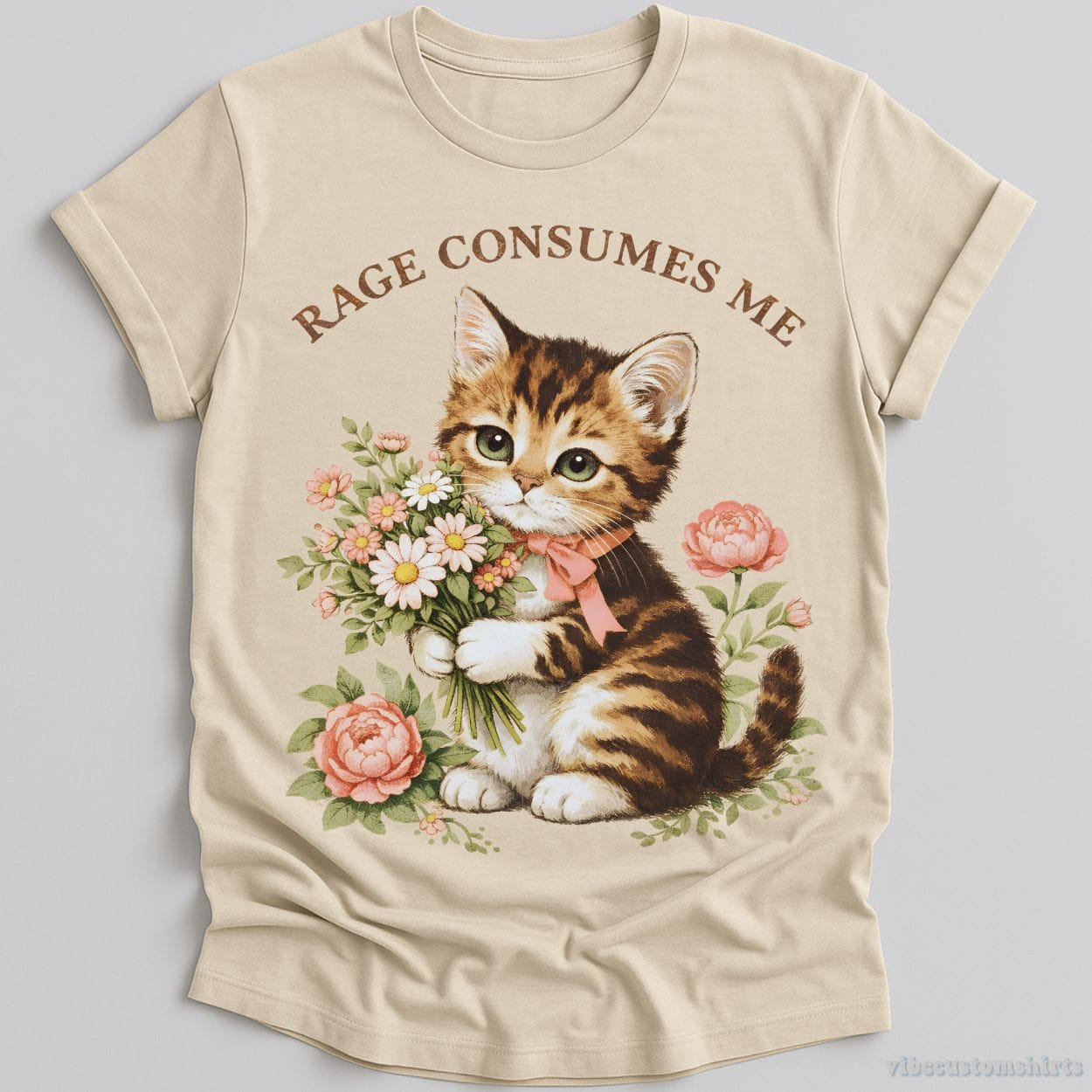 T-Shirt Natural / S Rage Consumes Me Kitty Cat Shirt