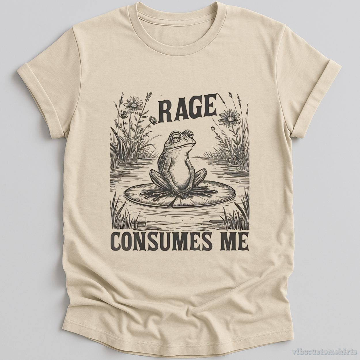T-Shirt Natural / S Rage Consumes Me Vintage Frog Shirt