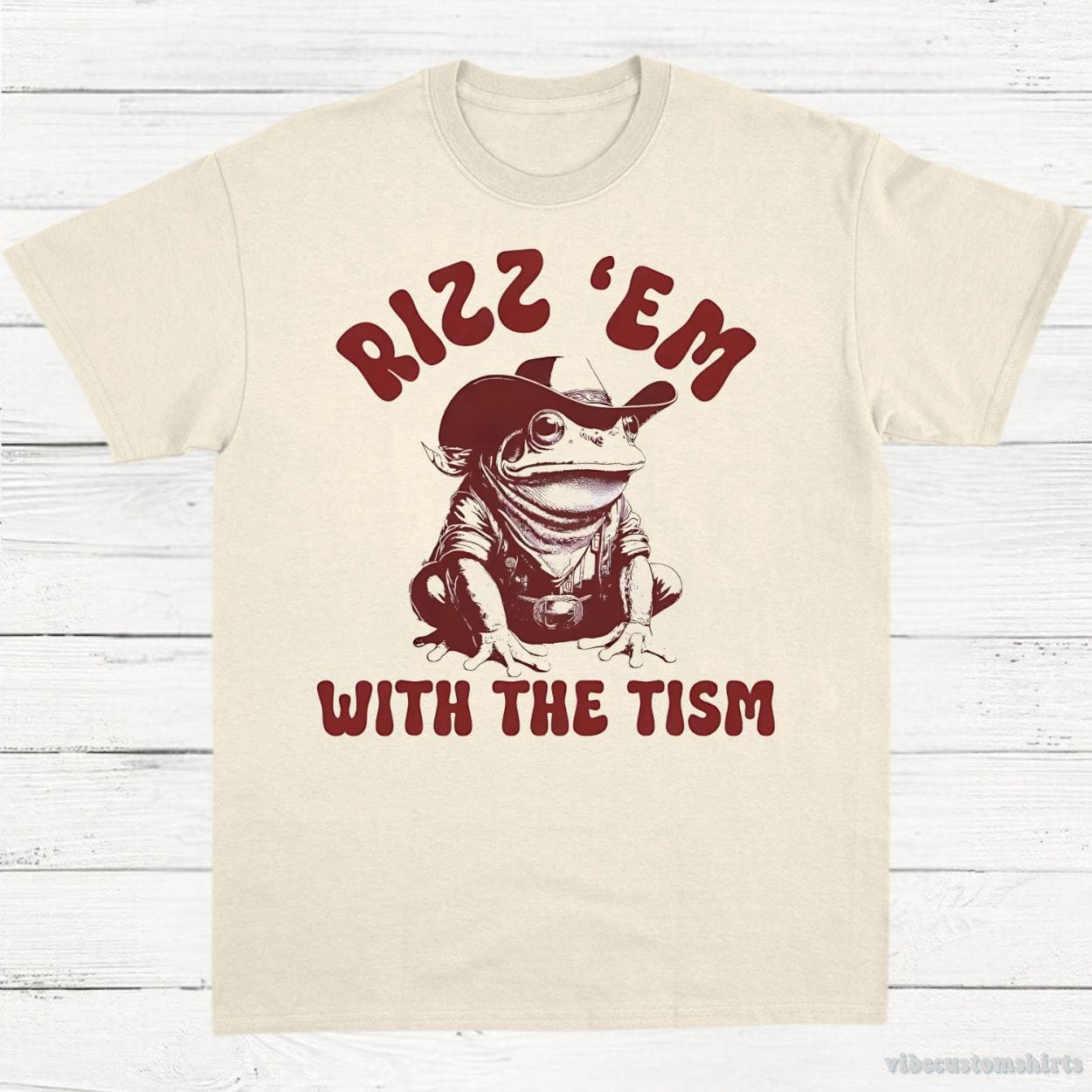 T-Shirt Natural / S Rizz 'Em With the Tism Frog Meme Shirt