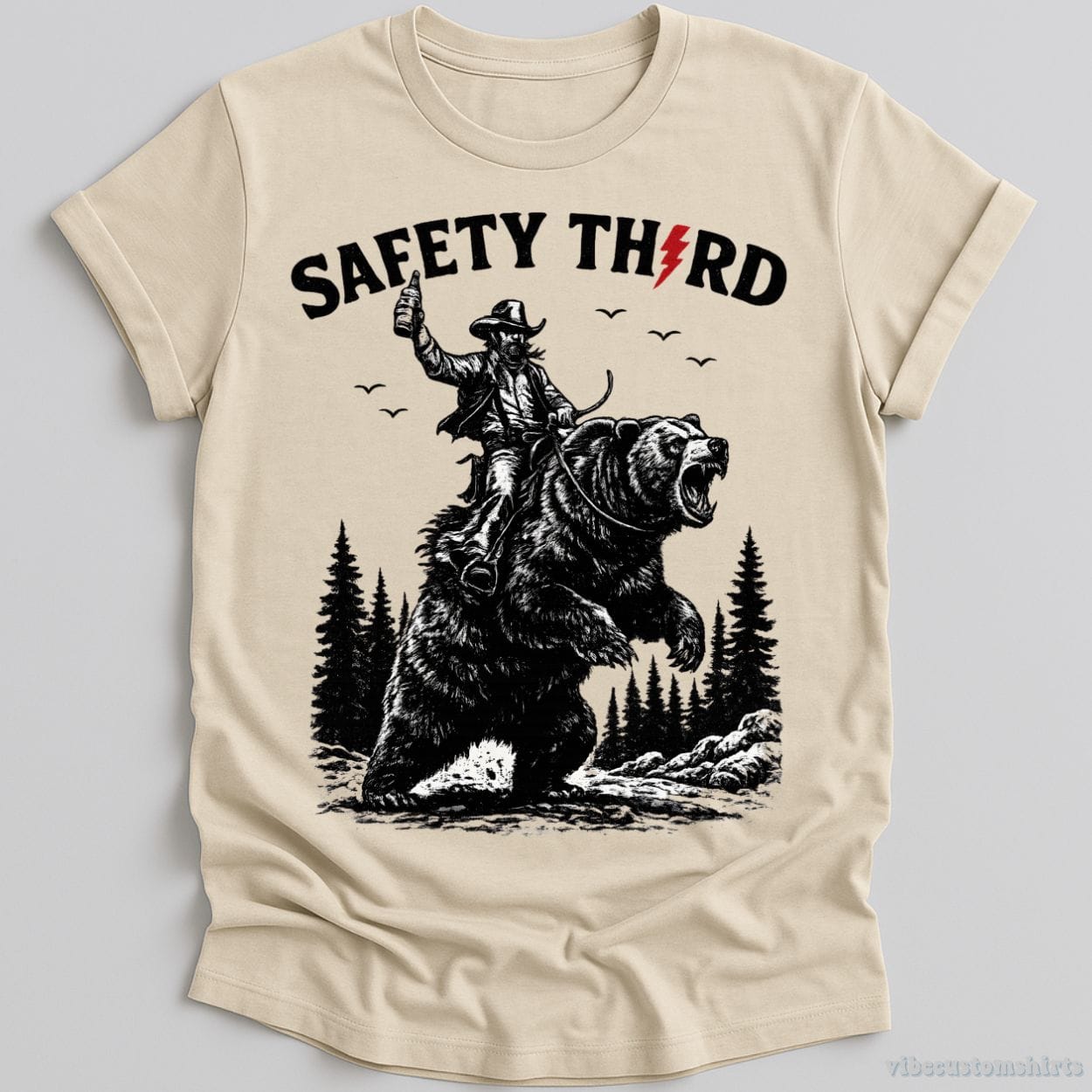 T-Shirt Natural / S Safety Third Cowboy and Bear Shirt