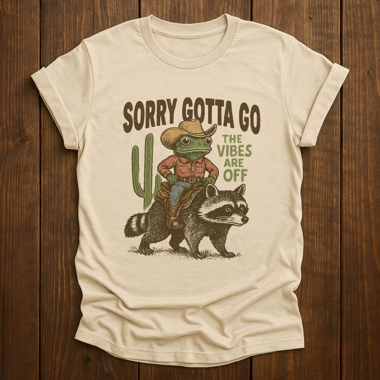 T-Shirt Natural / S Sorry Gotta Go The Vibes Are Off Shirt