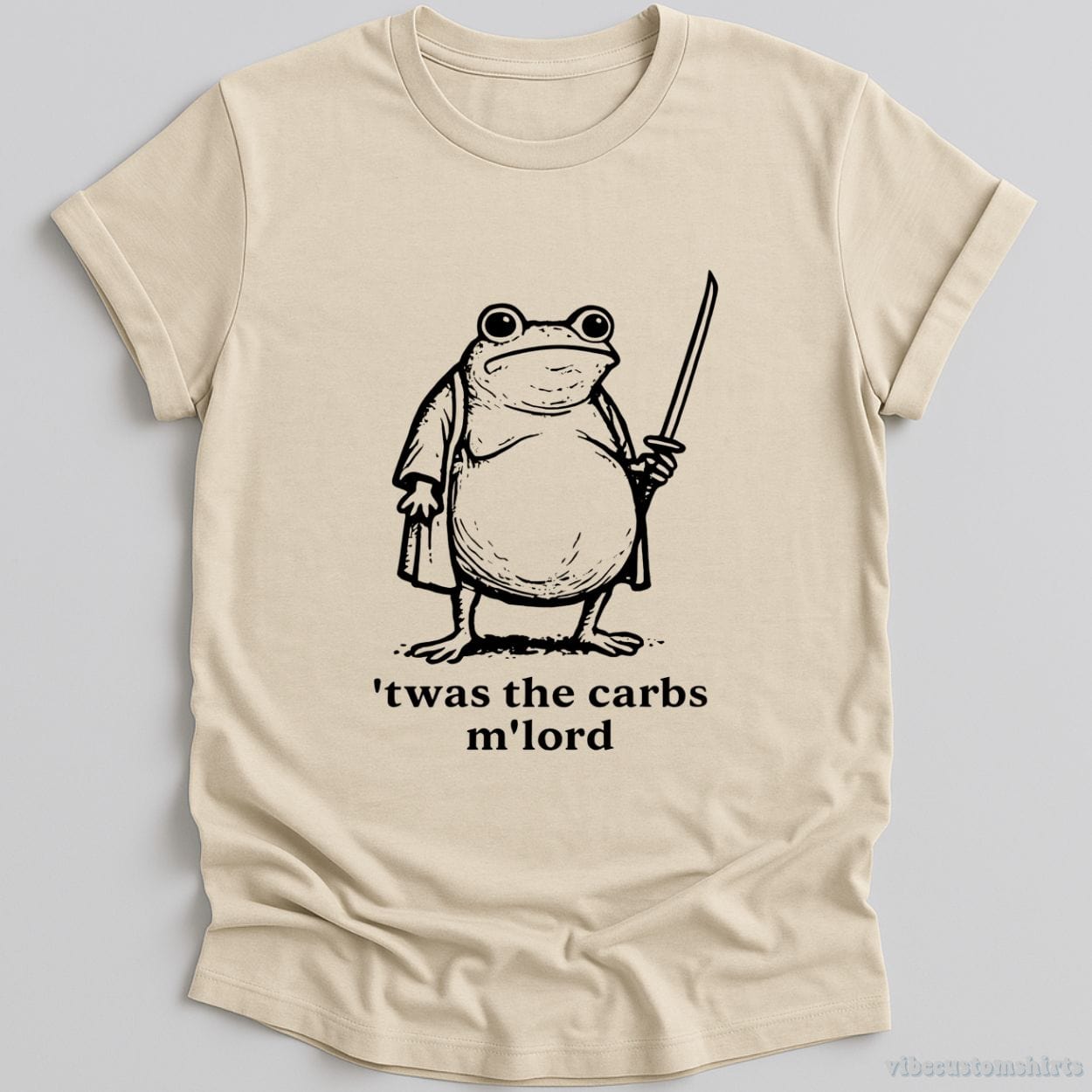 T-Shirt Natural / S ’T was the Carbs M’Lord Hungry Frog Shirt