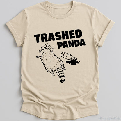 T-Shirt Natural / S Trashed Panda Drunk Funny Raccoon Shirt