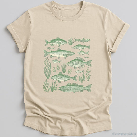 T-Shirt Natural / S Vintage Fish Tattoo Style Shirt