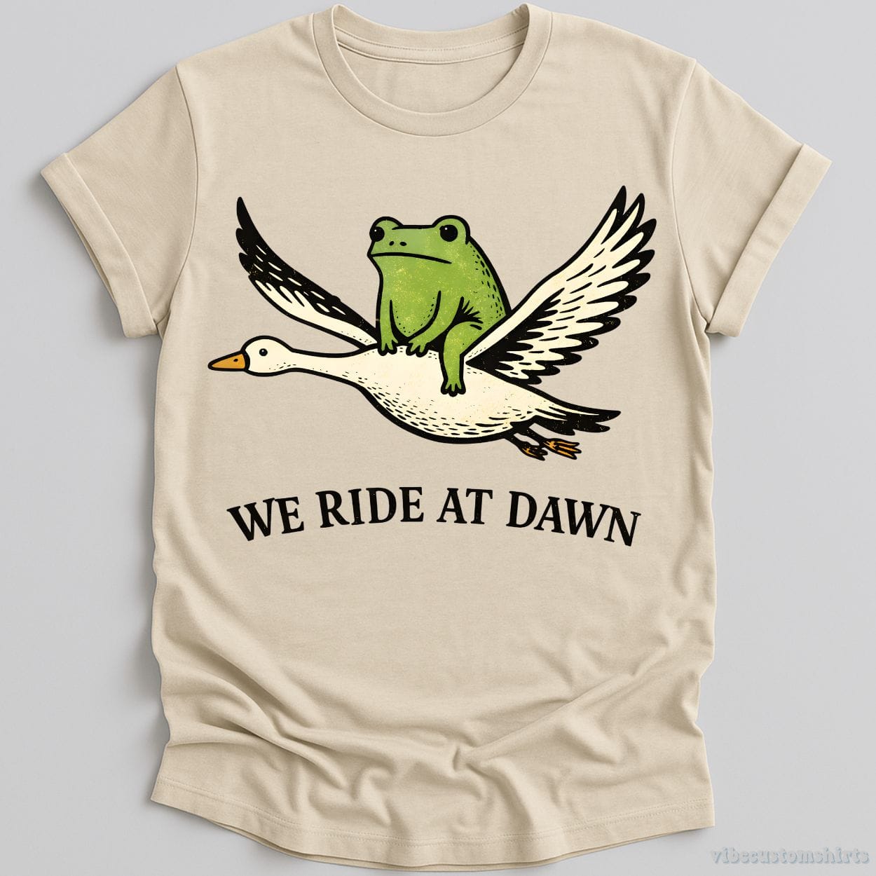T-Shirt Natural / S We Ride At Dawn Frog And Goose Shirt