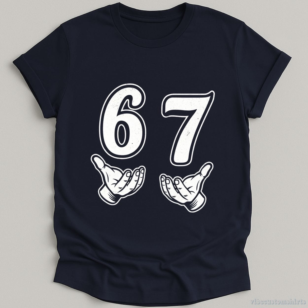 T-Shirt Navy / S 6 7 Six Seven Meme Funny Slang Shirt