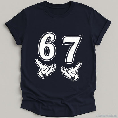 T-Shirt Navy / S 6 7 Six Seven Meme Funny Slang Shirt