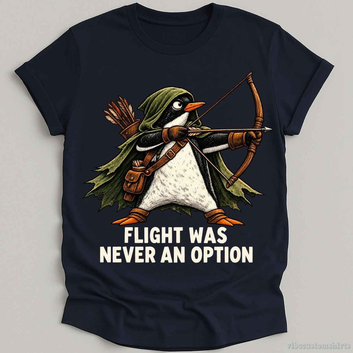 T-Shirt Navy / S Flight Was Never An Option Fighter Penguin Shirt