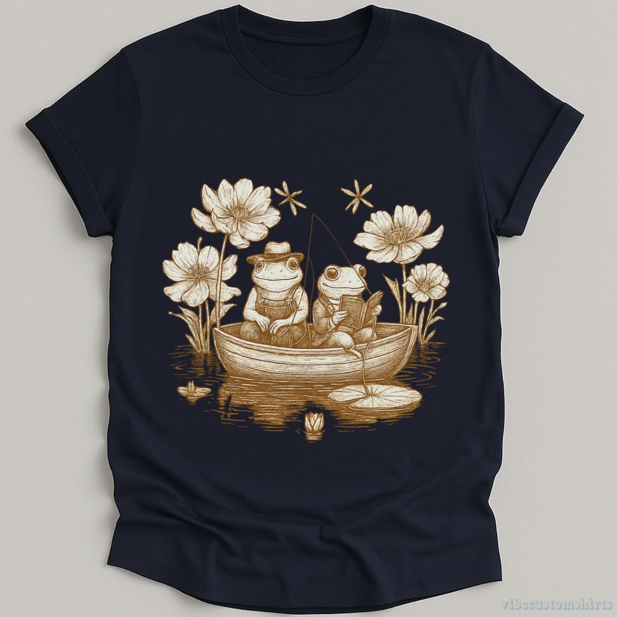 T-Shirt Navy / S Frog And Toad Vintage 90s Style Shirt