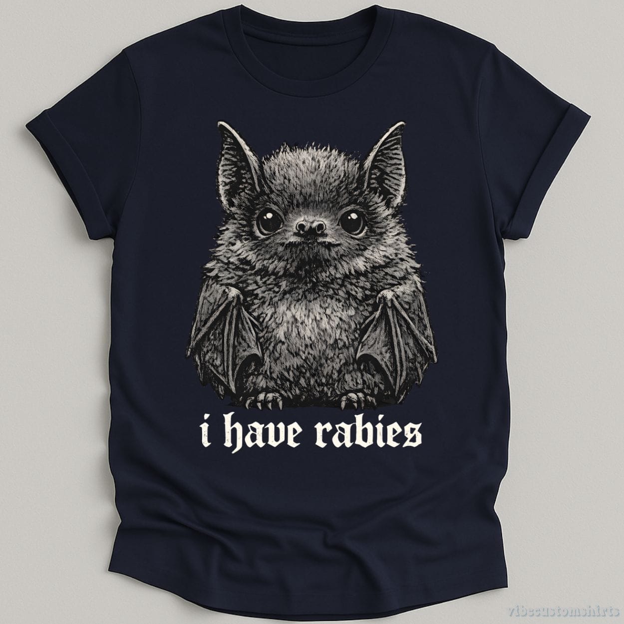 T-Shirt Navy / S I Have Rabies Bat Shirt