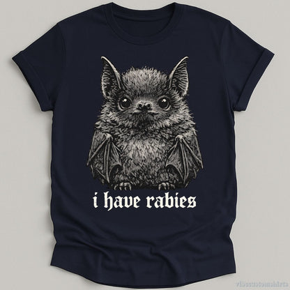 T-Shirt Navy / S I Have Rabies Bat Shirt