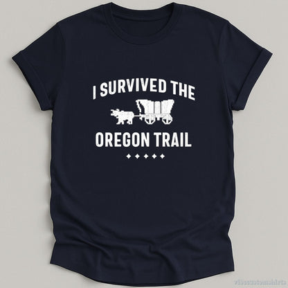 T-Shirt Navy / S I Survived The Oregon Trail Retro Shirt