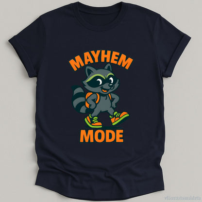 T-Shirt Navy / S Mayhem Mode Cute Raccoon Cartoon Shirt