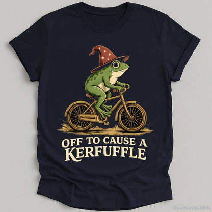 T-Shirt Navy / S Off To Cause A Kerfuffle Wizard Frog Shirt