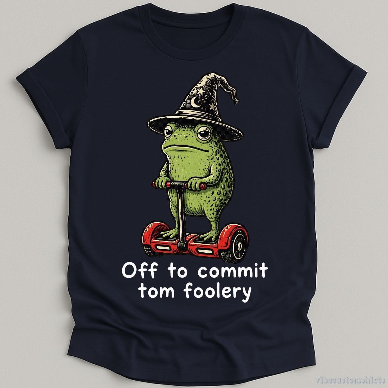 T-Shirt Navy / S Off To Commit Tom Foolery Wizard Frog Shirt
