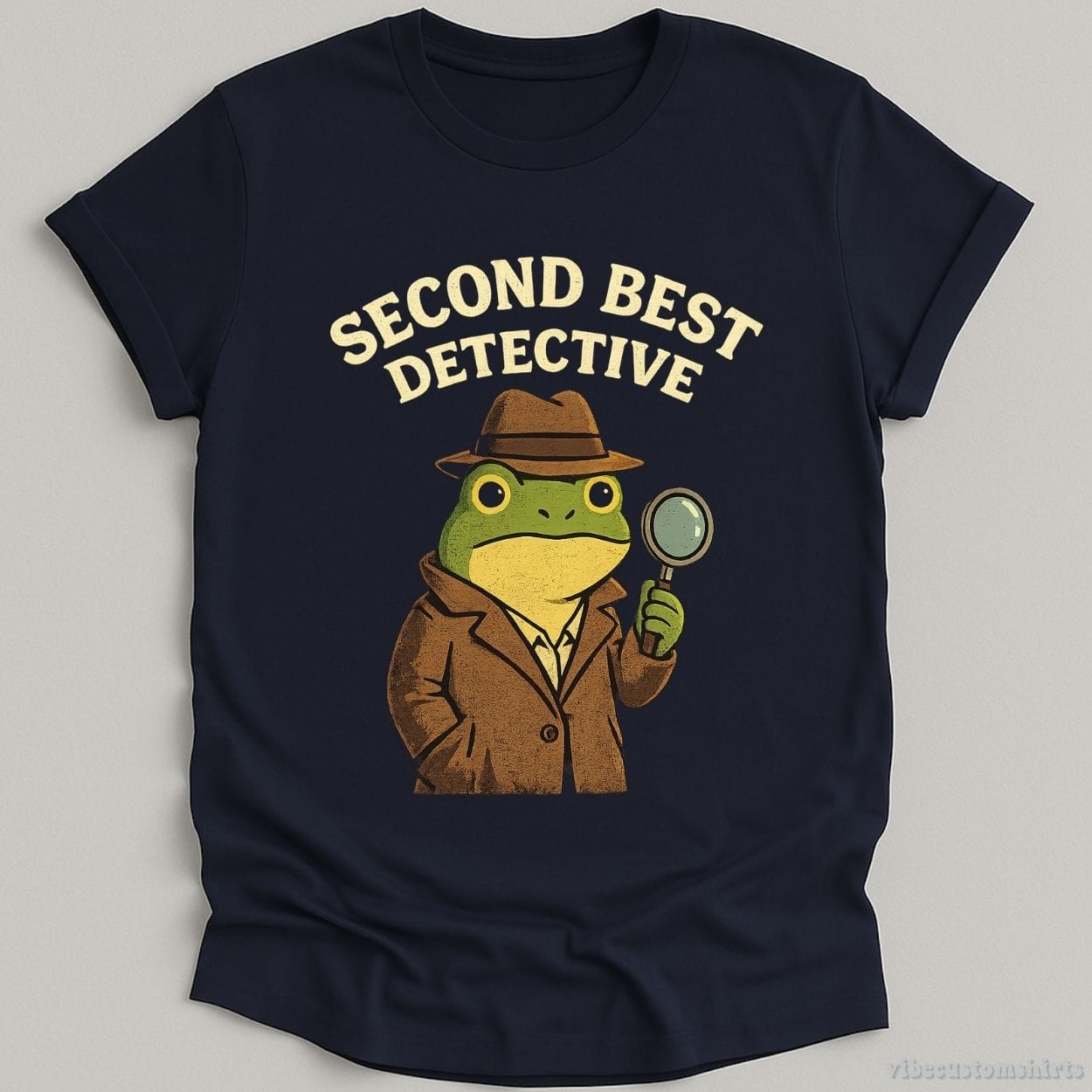 T-Shirt Navy / S Second Best Detective Frog Shirt