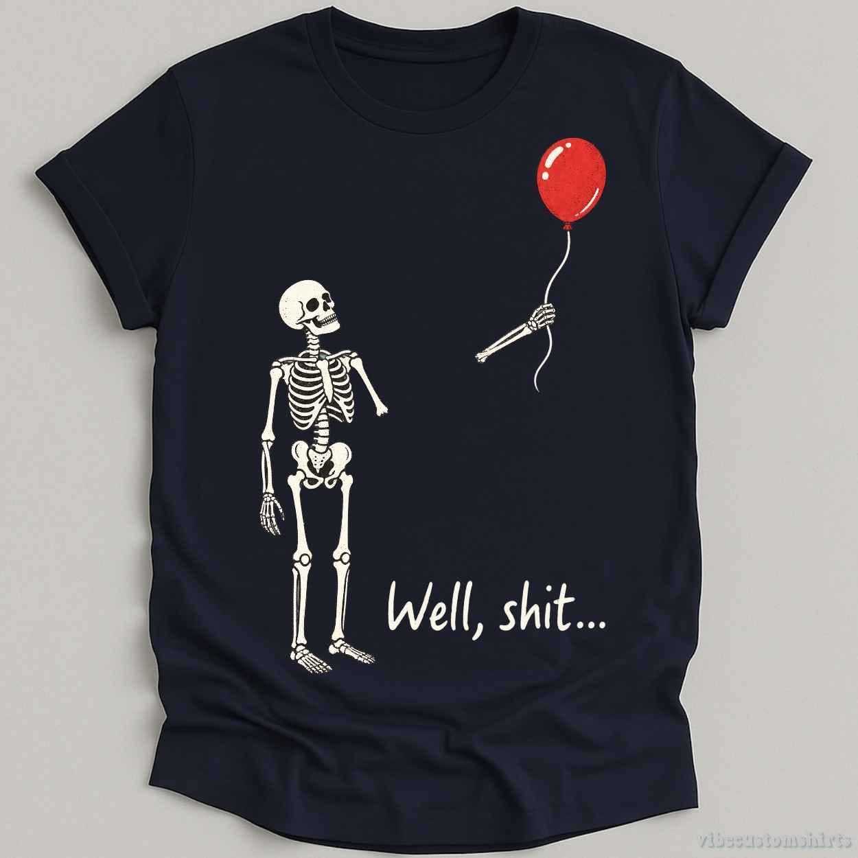 T-Shirt Navy / S Skeleton’s Balloon of Regret Halloween Shirt