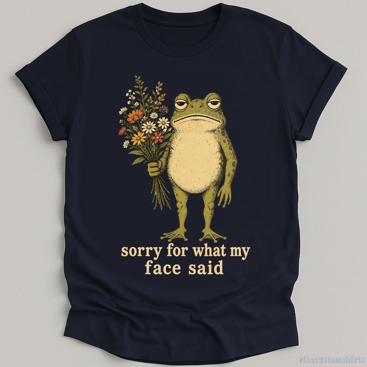 T-Shirt Navy / S Sorry For What My Face Said Frog Shirt