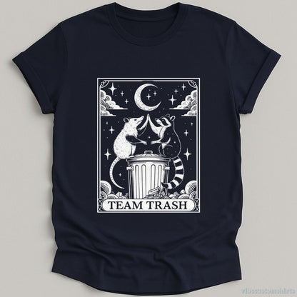 T-Shirt Navy / S Team Trash Funny Possum And Raccoon Tarot Card Shirt