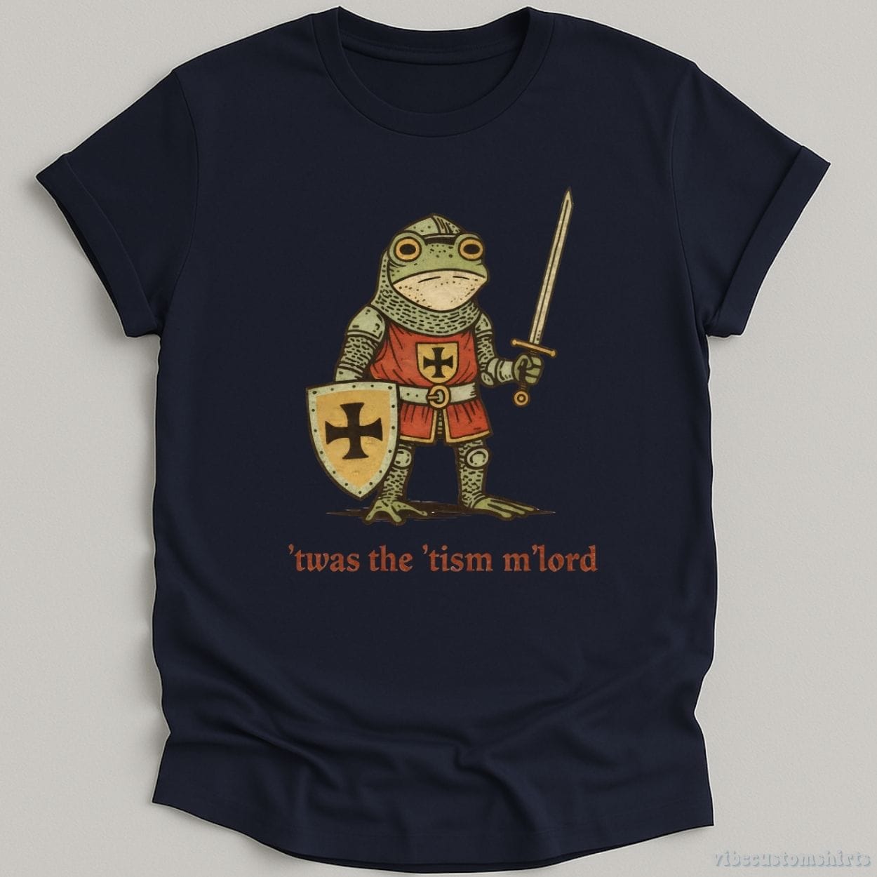 T-Shirt Navy / S Twas The Tism Mlord Frog Knight Shirt