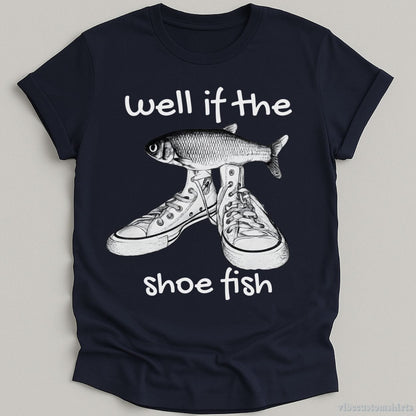 T-Shirt Navy / S Well If Shoe Fish Vintage Shirt