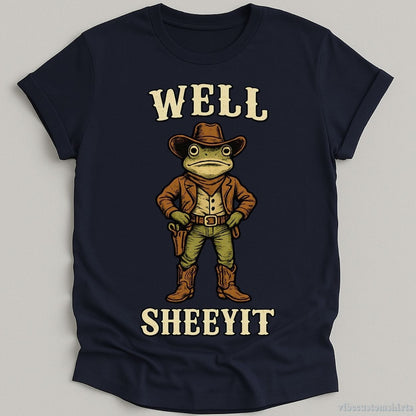 T-Shirt Navy / S Well Sheeyit Vintage Western Frog Shirt