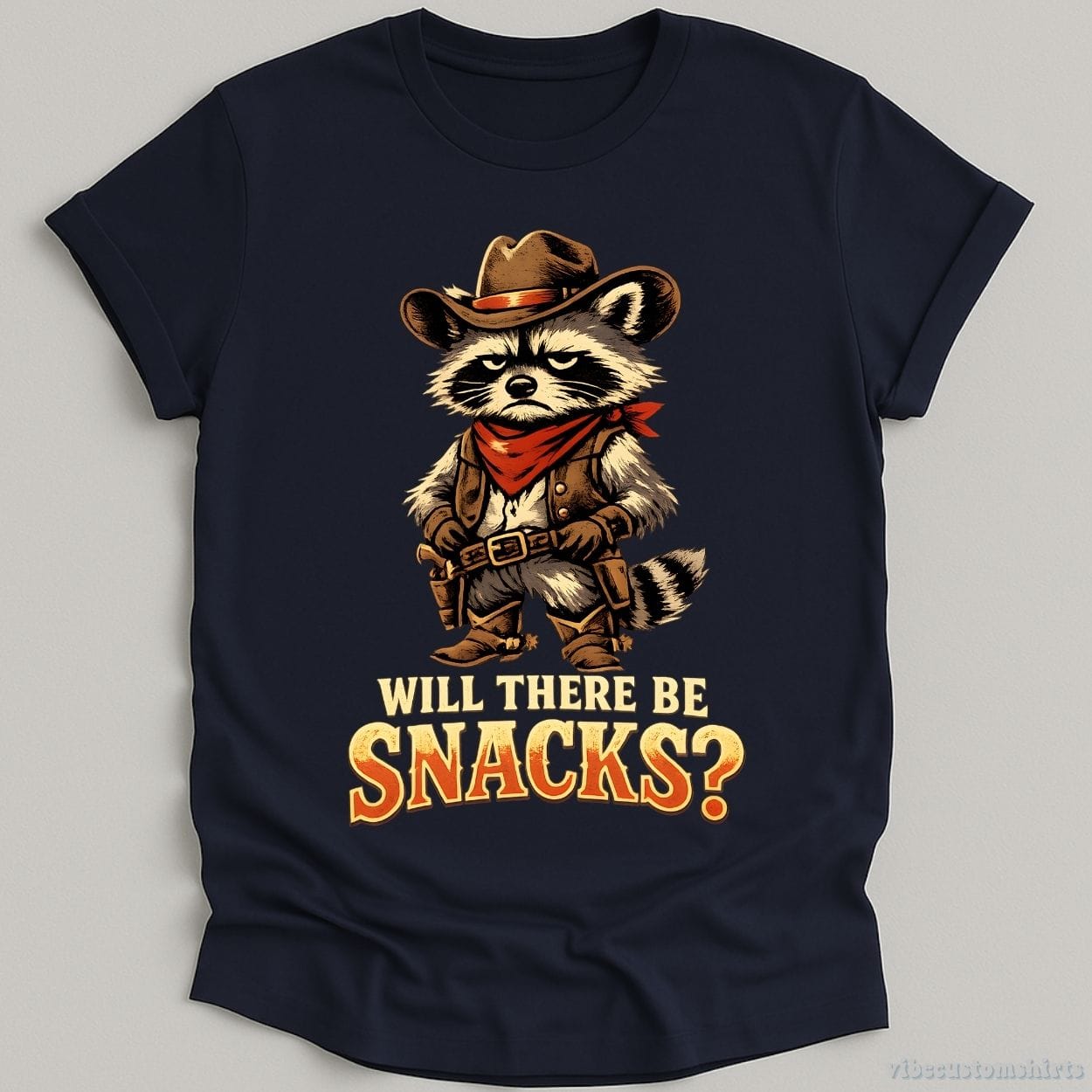T-Shirt Navy / S Will There Be Snacks Raccoon Shirt