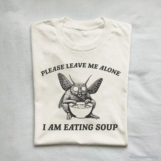T-Shirt Retro Mothman I Am Eating Soup Cryptid Vintage Shirt