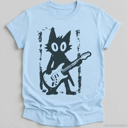T-Shirt S / Light Blue Rockstar Cat Vintage Shirt