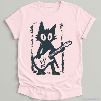 T-Shirt S / Light Pink Rockstar Cat Vintage Shirt