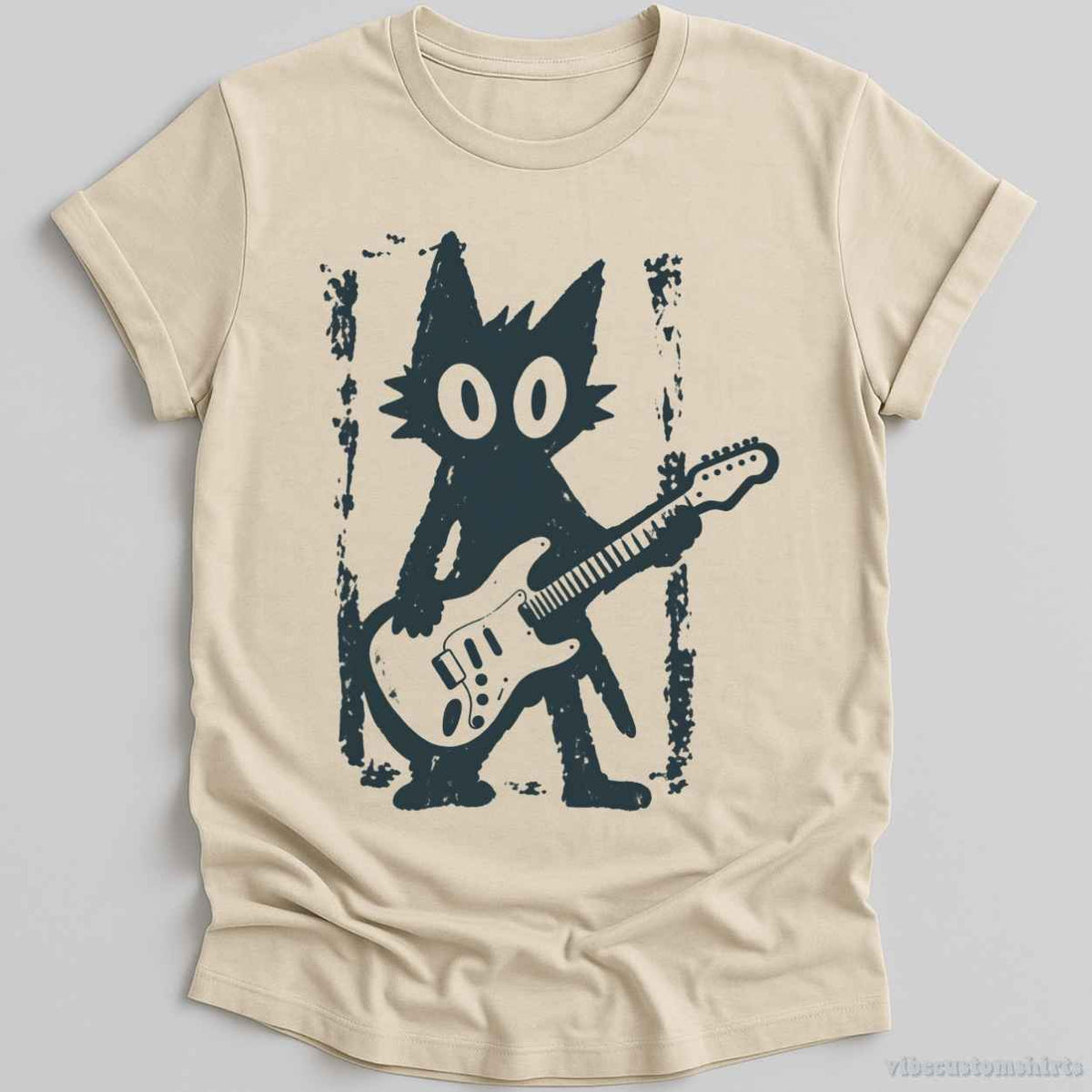 T-Shirt S / Natural Rockstar Cat Vintage Shirt